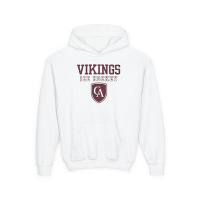 Youth Columbus Academy Vikings Ice Hockey Graphic Gildan Heavy Blend Hoodie