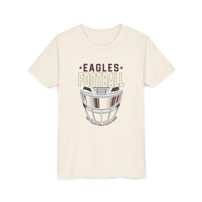 Youth Eagles White Hype Helmet Graphic Short Sleeve Soft Tee