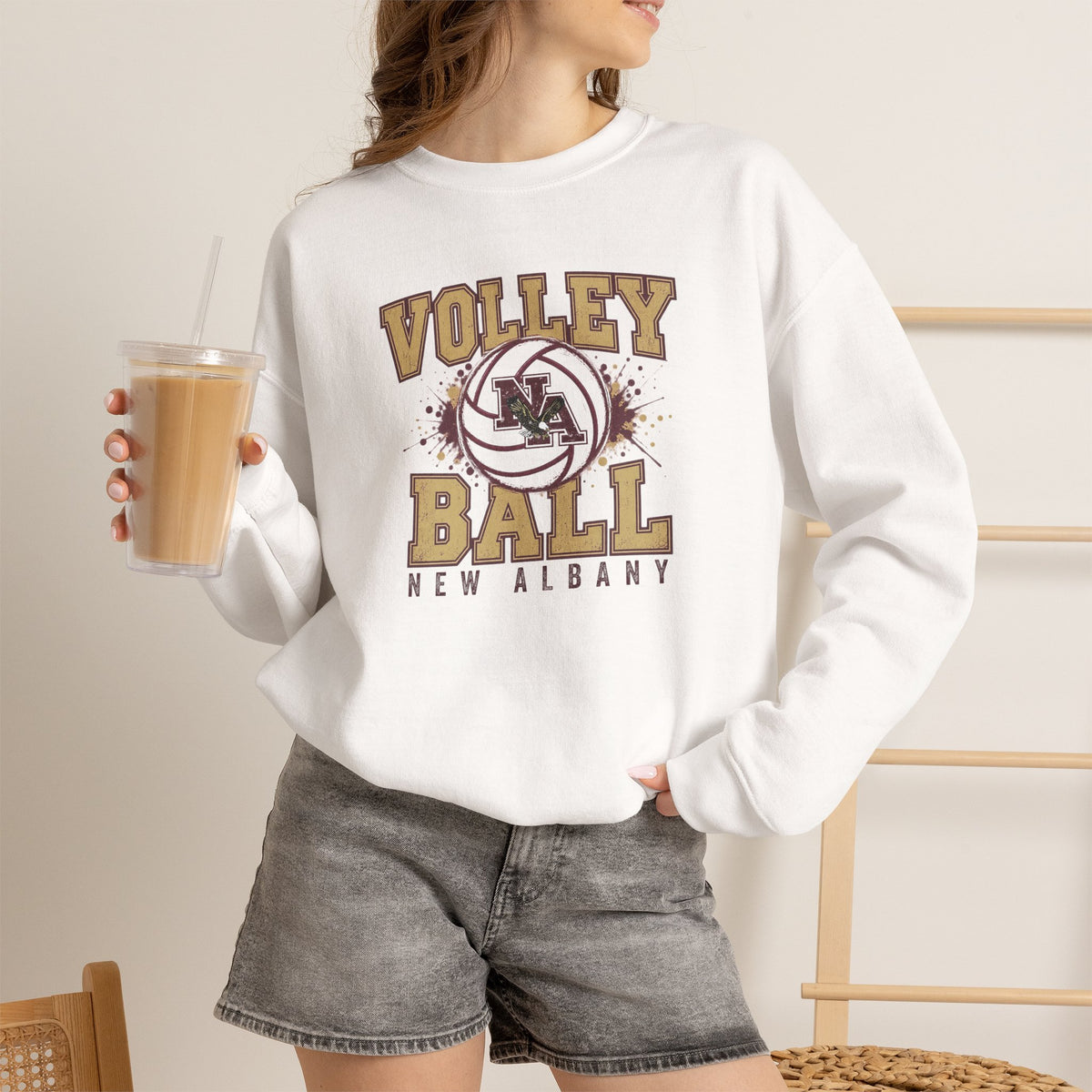 Adult Unisex New Albany Eagles Power Volleyball Graphic Sweatshirt