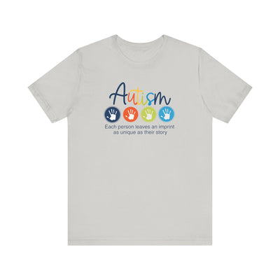 Adult Unisex Autism Imprint Graphic Short Sleeve Soft Tee