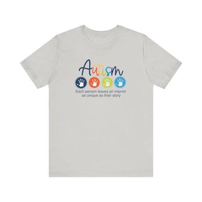 Adult Unisex Autism Imprint Graphic Short Sleeve Soft Tee