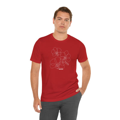 Adult Unisex Orchid Graphic Short Sleeve Soft Tee - Akhia