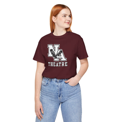 Adult Unisex White/Black Classic NA Theatre Logo Graphic Short Sleeve Soft Tee