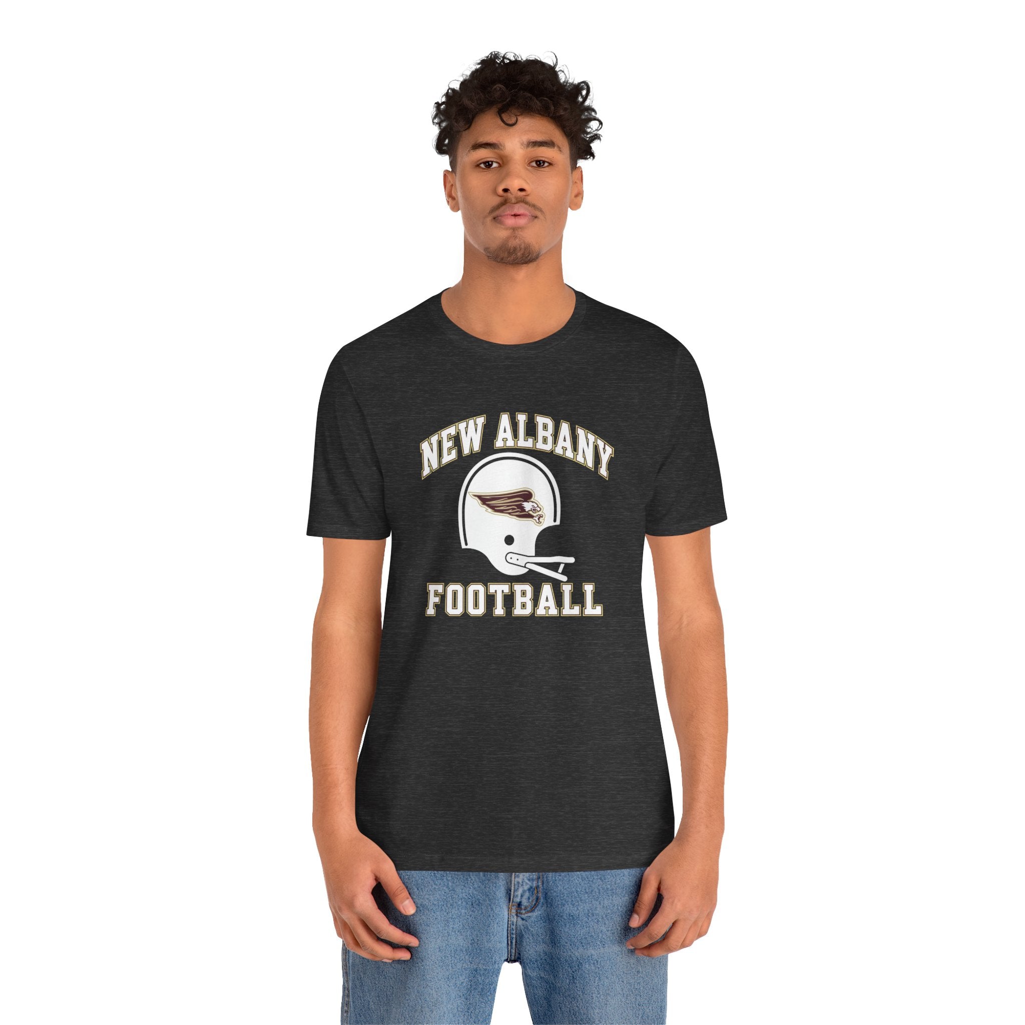 Adult Unisex New Albany Football Heritage Helmet Short Sleeve Soft Tee