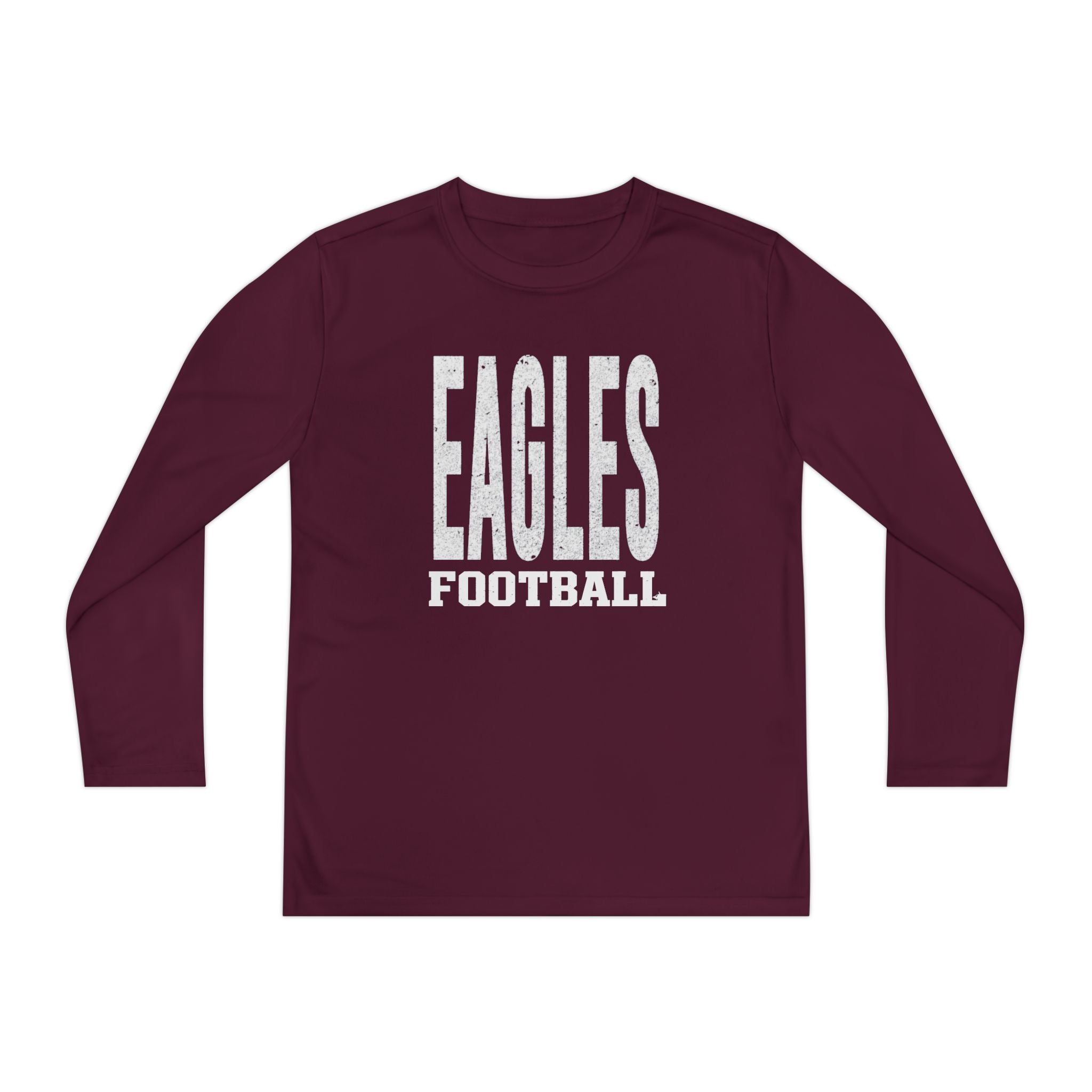 Youth New Albany Football Distressed Enlarged Graphic Sport-Tek Competitor Performance Long Sleeve Tee