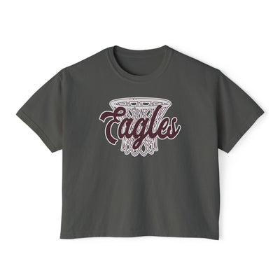 Women's Vintage Eagles Hoops Boxy Crop Short Sleeve Graphic Tee