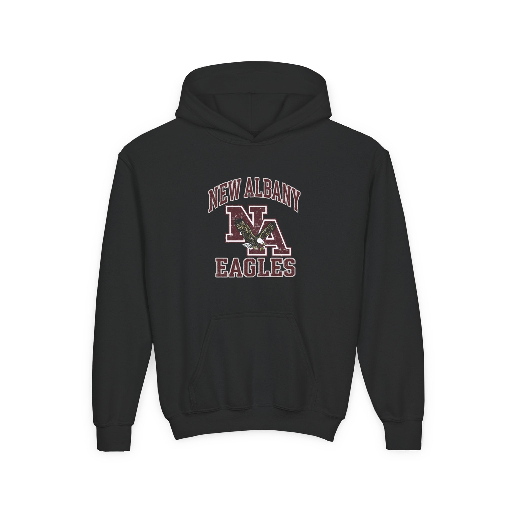 Youth New Albany Vintage Vibes Football Logo Graphic Hoodie