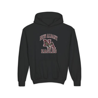 Youth New Albany Vintage Vibes Football Logo Graphic Hoodie