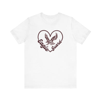 Adult Unisex Eagle Guard Heart Graphic Short Sleeve Soft Tee