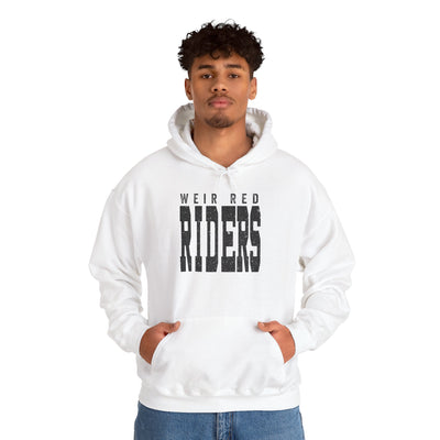 Adult Unisex Weir Red Riders Distressed Enlarged Graphic Hoodie