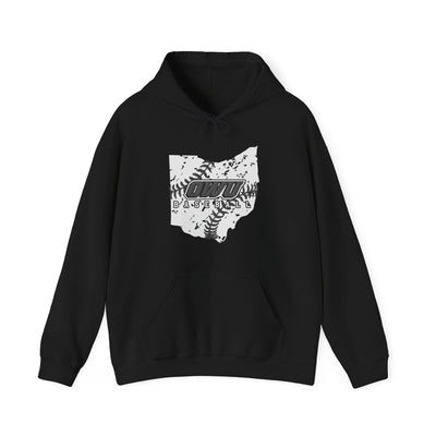 Adult Unisex OWU Baseball Stitches Distressed Ohio Graphic Hoodie