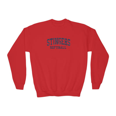 Youth Stingers Softball Vintage Distressed Graphic Gildan Heavy Blend Sweatshirt