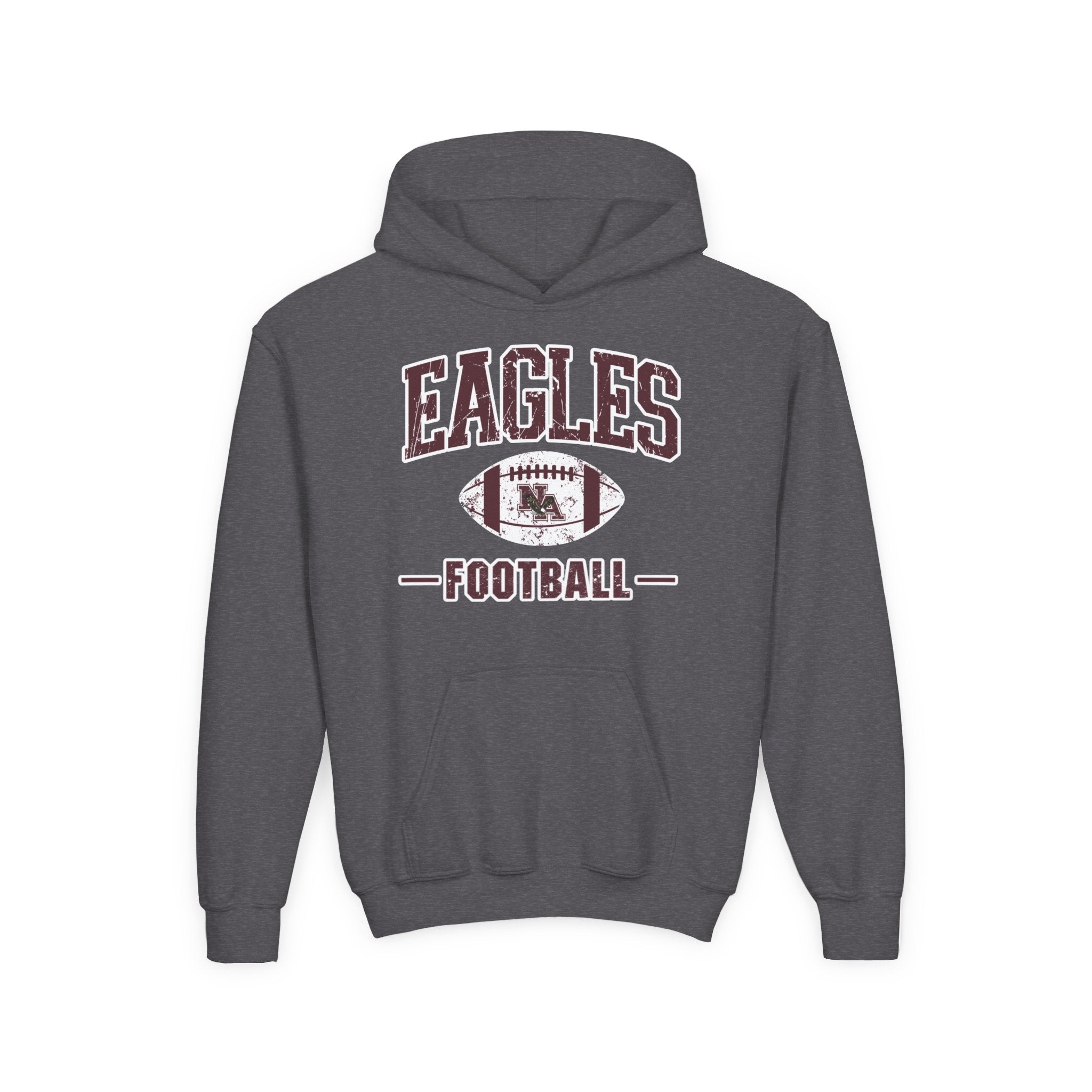 Youth Eagles Football Vintage Distressed Graphic Hoodie