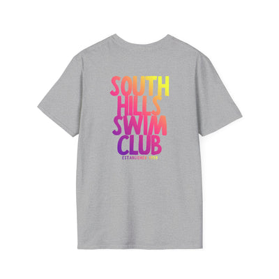 Adult Unisex South Hills Swim Club SHSC Ombre Graphic Short Sleeve Gildan Softstyle Tee