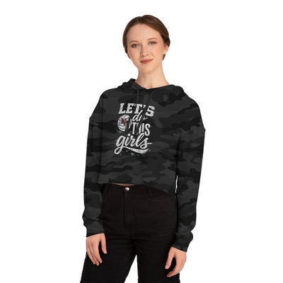 Women's New Albany Eagles Let's Do This Girls Graphic Crop Hoodie