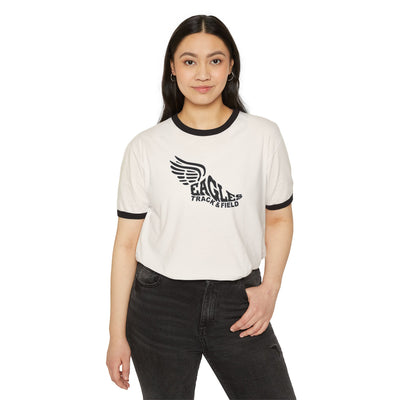 Adult Unisex Winged Foot Track and Field Graphic Short Sleeve Ringer Tee