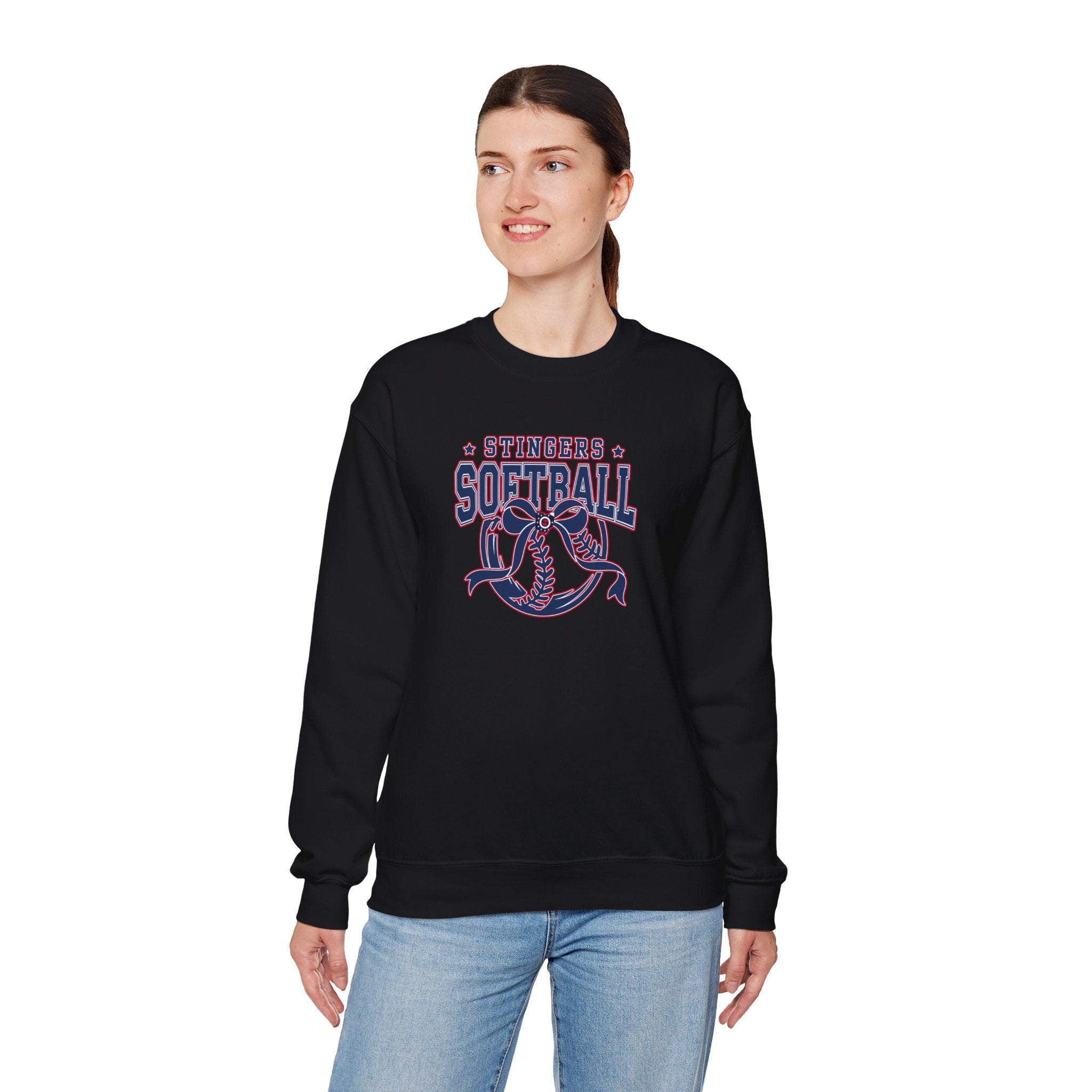 Adult Unisex Stingers Softball Spirit Bow Graphic Sweatshirt