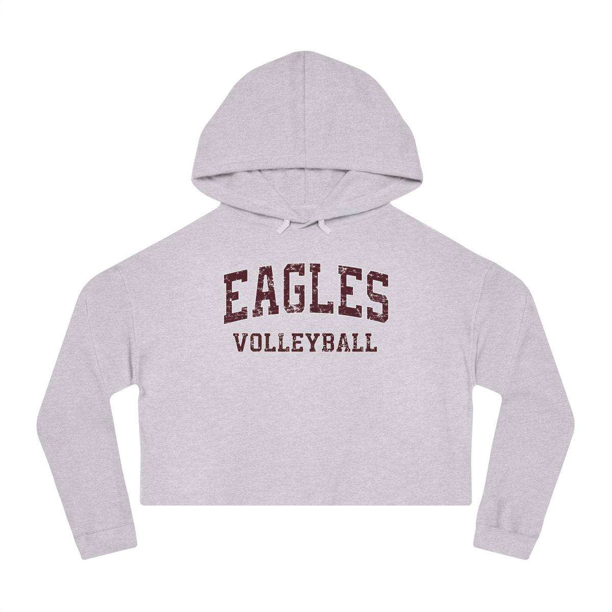 Women's New Albany Eagles Volleyball Vintage Distressed Graphic Crop Hoodie