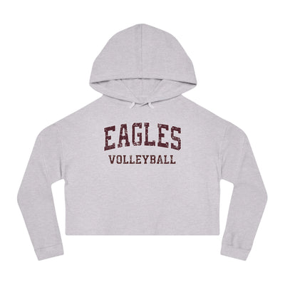 Women's New Albany Eagles Volleyball Vintage Distressed Graphic Crop Hoodie