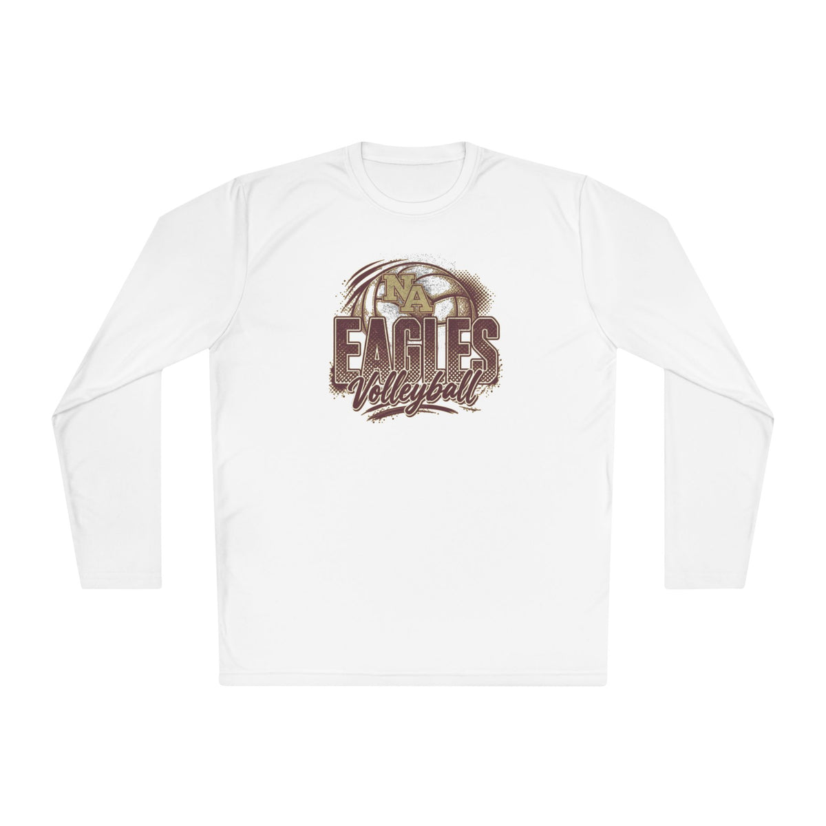 Adult Unisex New Albany Eagles Ombre Volleyball Graphic Sport-Tek Competitor Performance Long Sleeve Tee