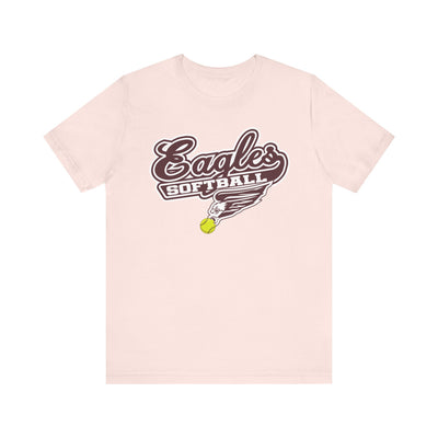 Adult Unisex Sporty Script Softball Eagles Graphic Short Sleeve Soft Tee