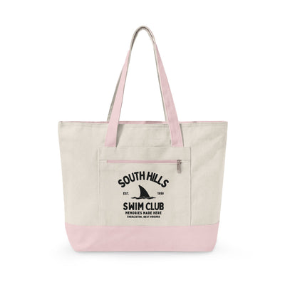 South Hills Swim Club Heritage Graphic Large Zippered Canvas Tote