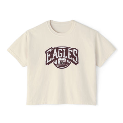Women's Eagles Football Motion Graphic Boxy Crop Short Sleeve Tee