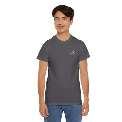 Adult Unisex Heavy Cotton Short Sleeve Tee - White Jennings Logo