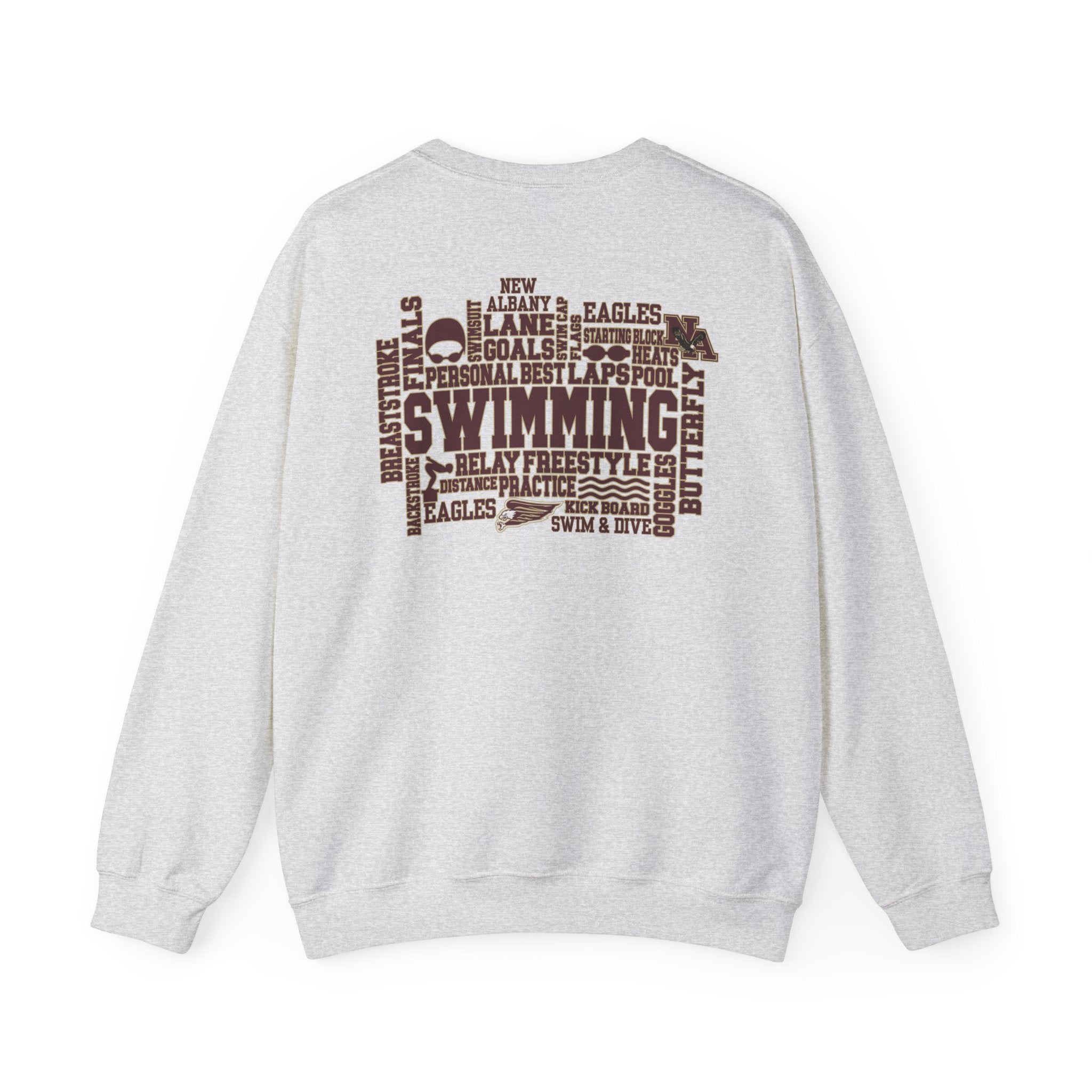 Adult Unisex Swim & Dive Classic Logo with Word Pool Back Graphic Sweatshirt