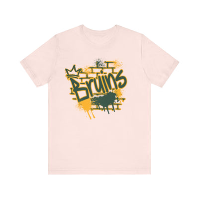 Adult Unisex Bruins Spray Painted Spirit Graphic Short Sleeve Soft Tee
