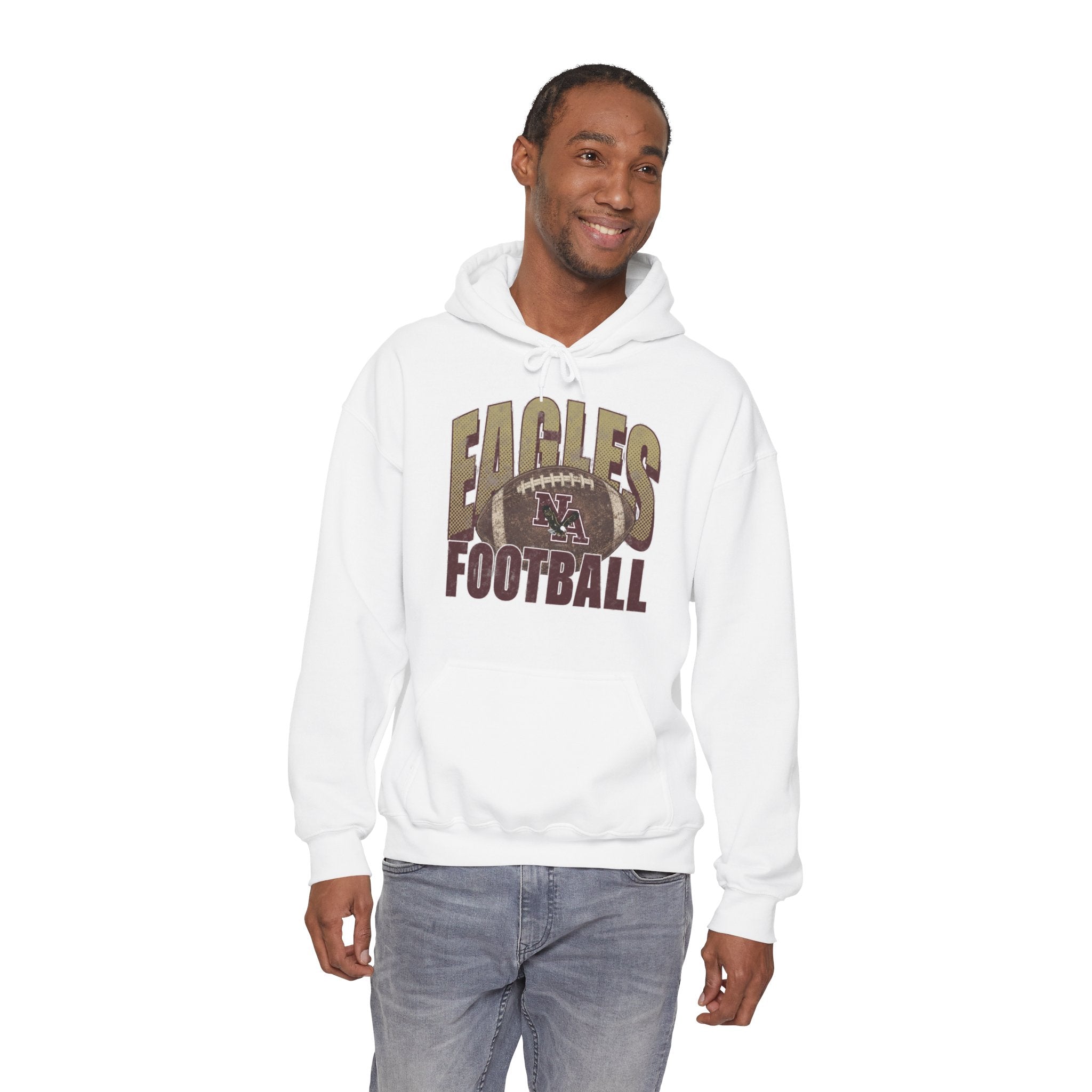 Adult Unisex New Albany First-Down Distressed Football Graphic Hoodie