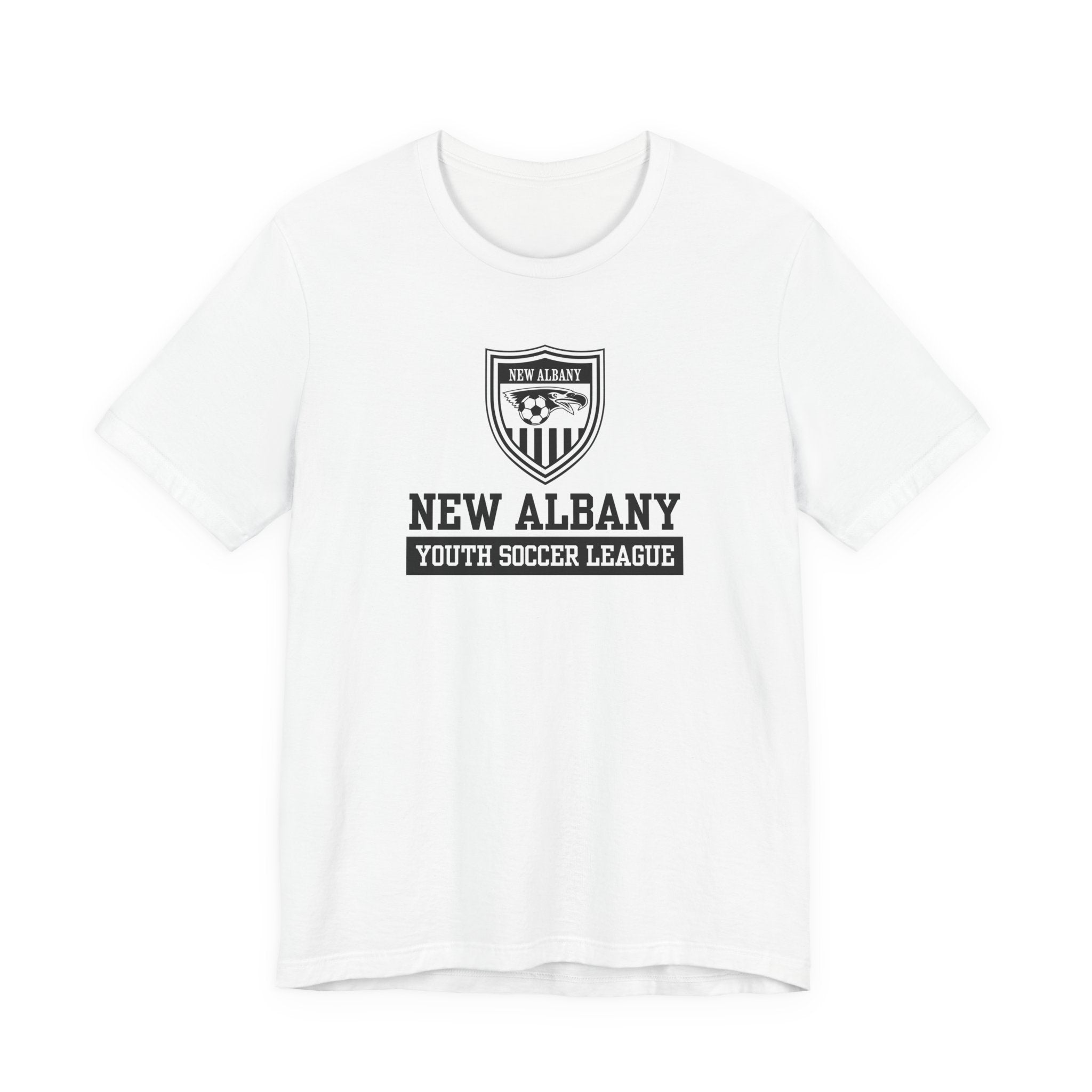 Adult Unisex New Albany Youth Soccer League Game Day Graphic Short Sleeve Bella + Canvas Soft Tee