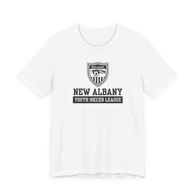 Adult Unisex New Albany Youth Soccer League Game Day Graphic Short Sleeve Bella + Canvas Soft Tee