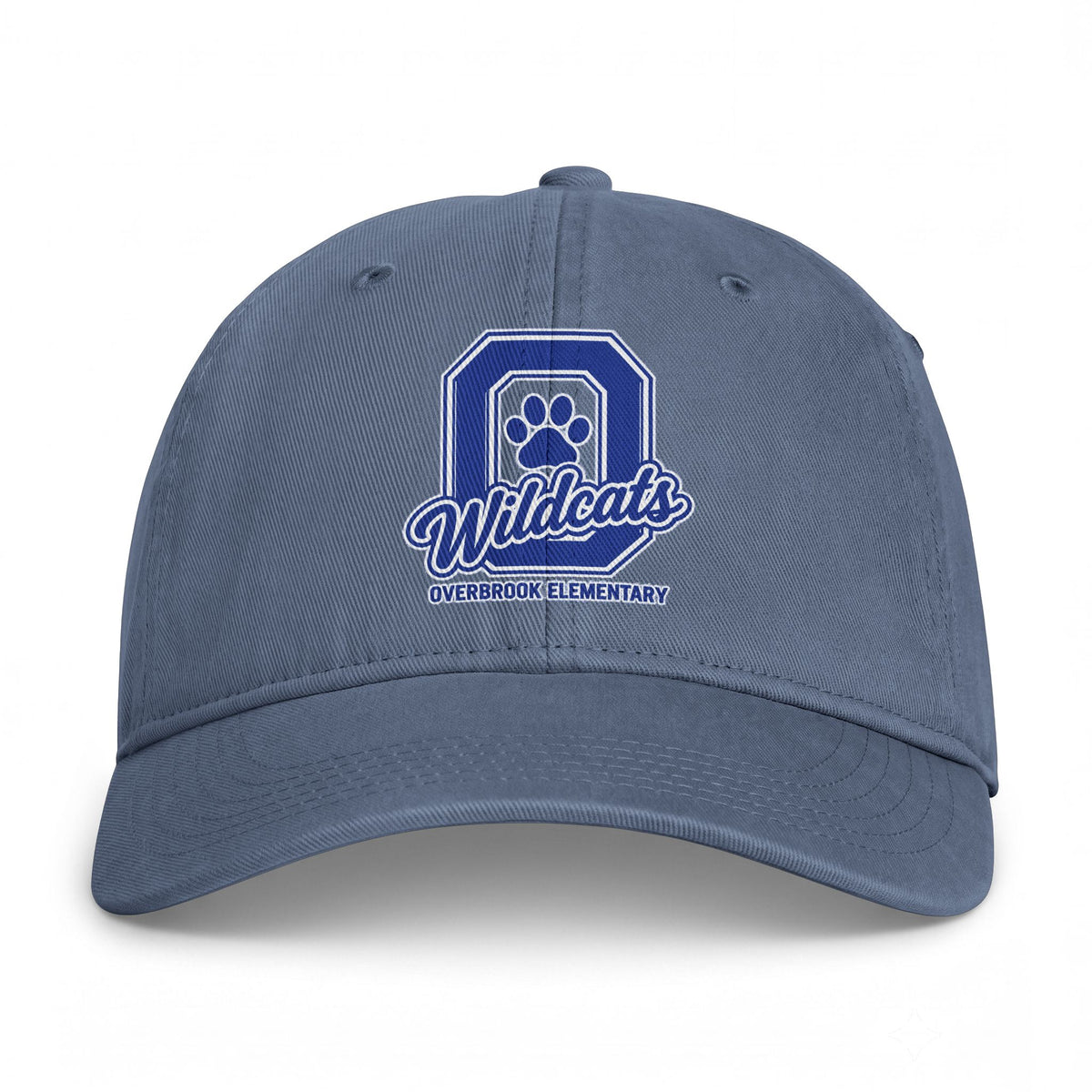 Overbrook Elementary Wildcats Block Letter Graphic Coastal Washed Cap