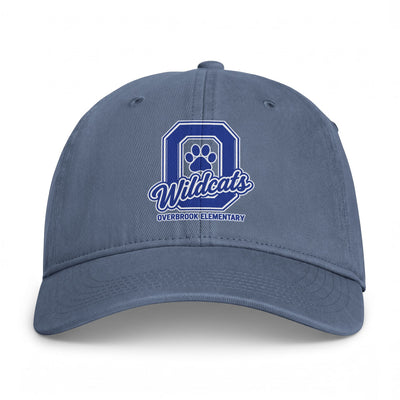 Overbrook Elementary Wildcats Block Letter Graphic Coastal Washed Cap