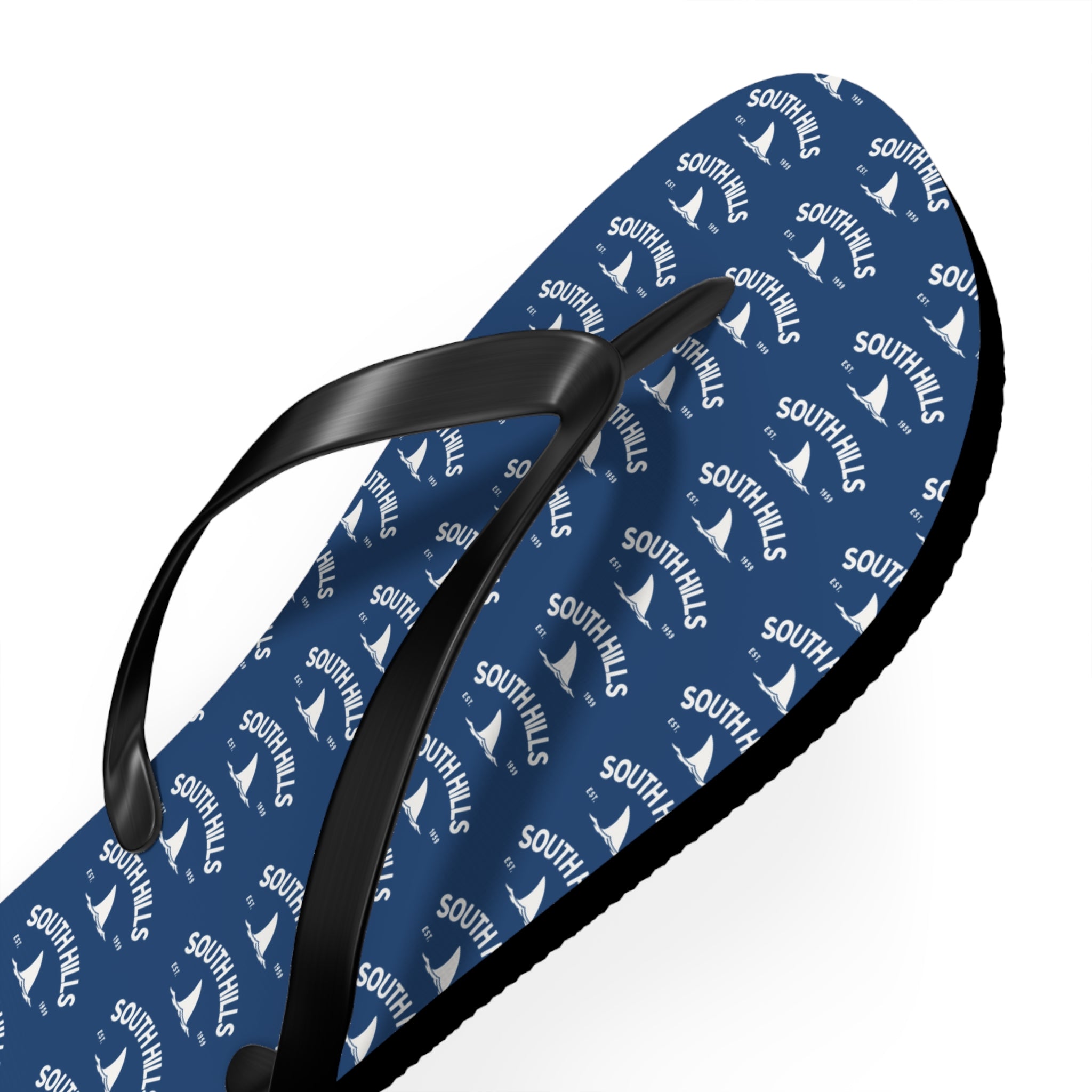 South Hills Swim Club Heritage Graphic Logo Print Flip Flops