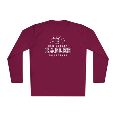 Adult Unisex New Albany Eagles Victory Volleyball Graphic Sport-Tek Competitor Performance Long Sleeve Tee