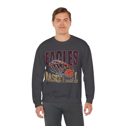 Adult Unisex Eagles Swish Distressed Basketball Graphic Sweatshirt