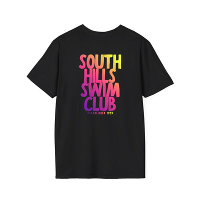 Adult Unisex South Hills Swim Club SHSC Ombre Graphic Short Sleeve Gildan Softstyle Tee