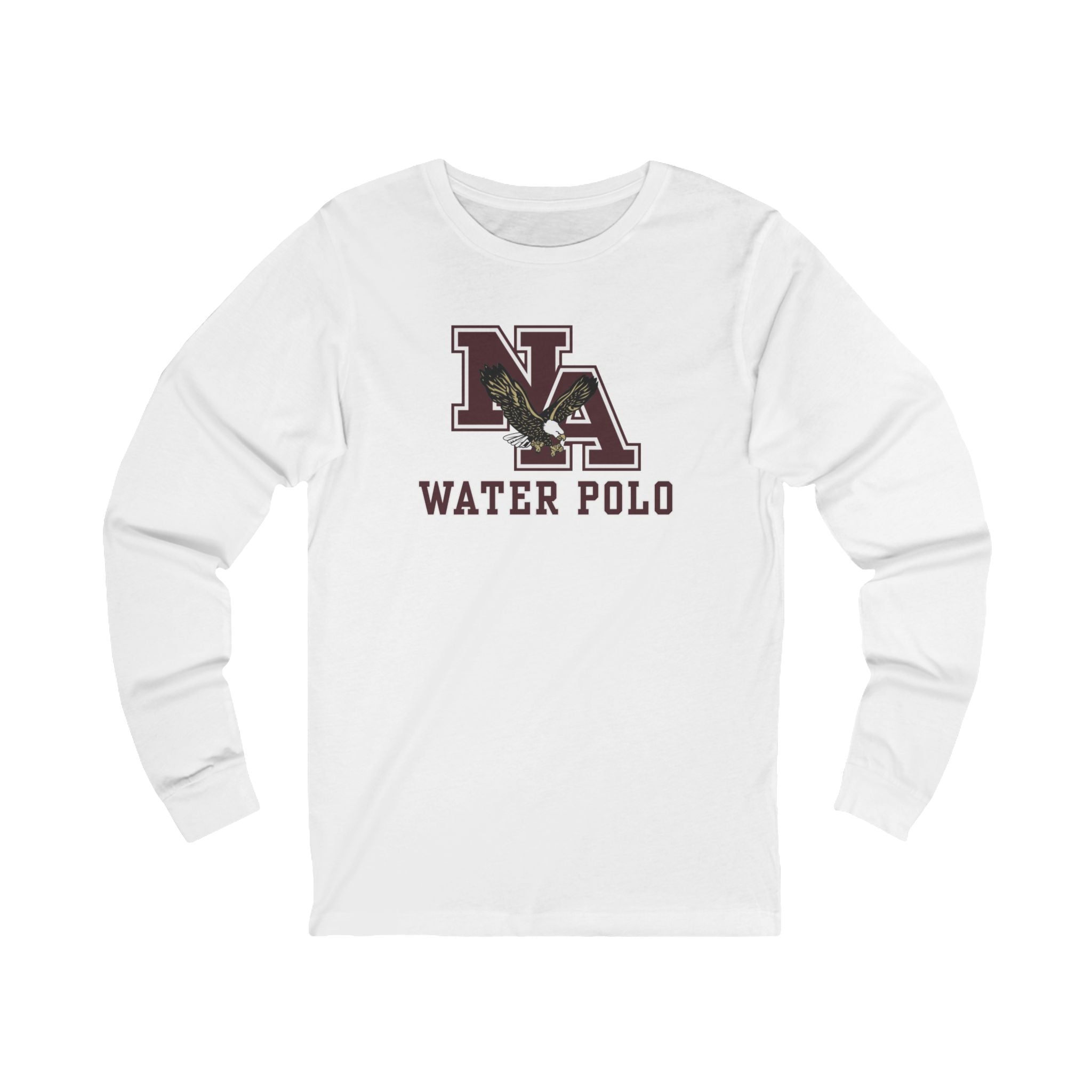 Adult Unisex New Albany Water Polo Classic Maroon Logo Graphic Long Sleeve Soft Tee