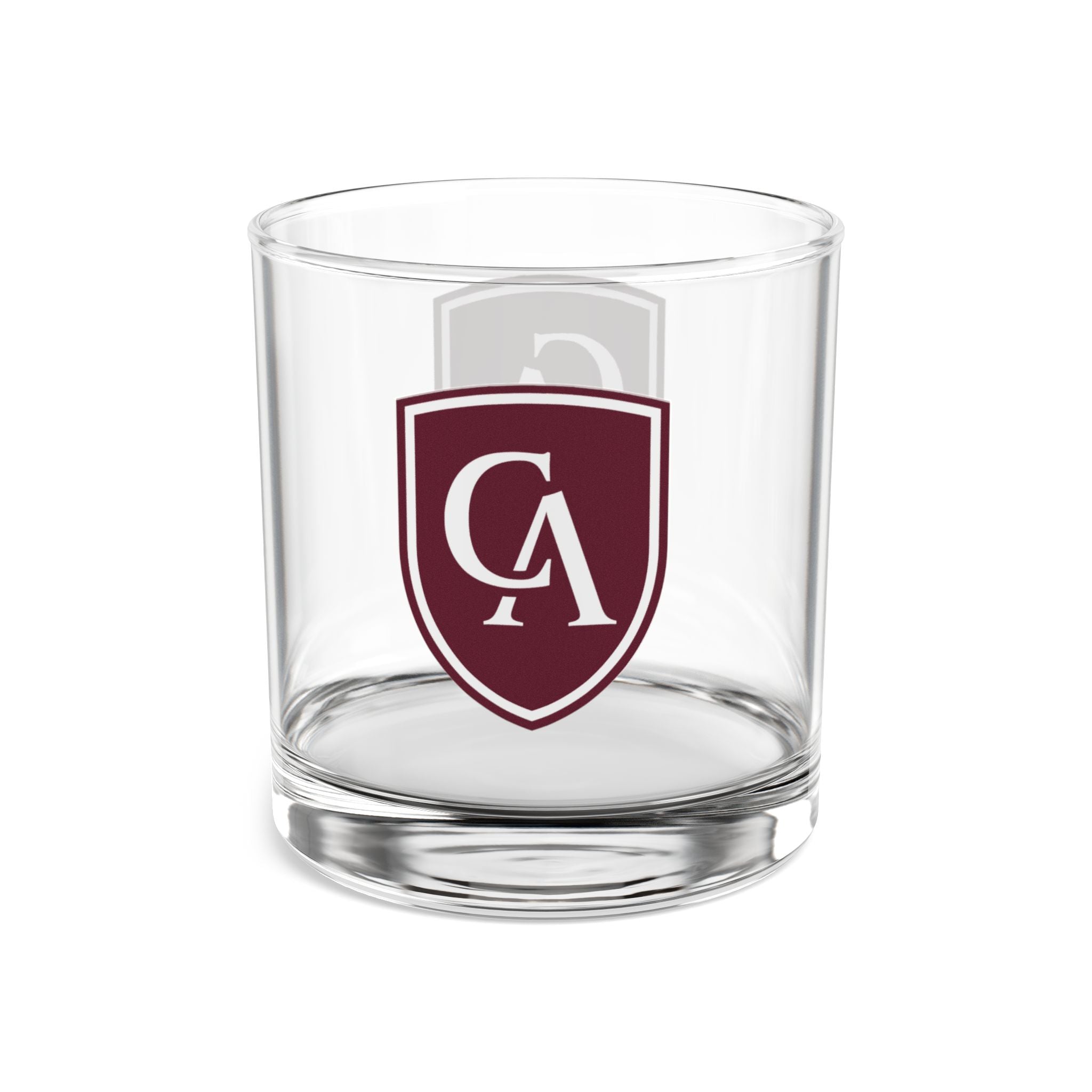 Columbus Academy Logo Graphic Rocks Glass