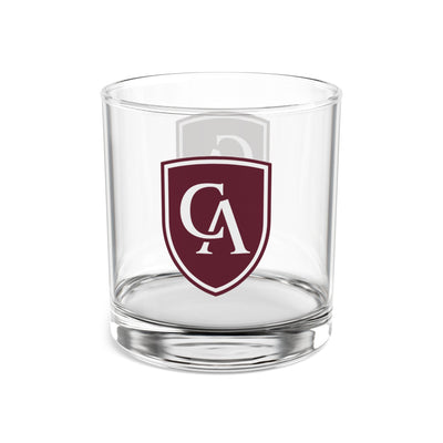 Columbus Academy Logo Graphic Rocks Glass