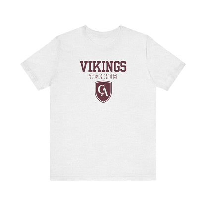 Adult Unisex Columbus Academy Vikings Tennis Graphic Short Sleeve Bella + Canvas Soft Tee