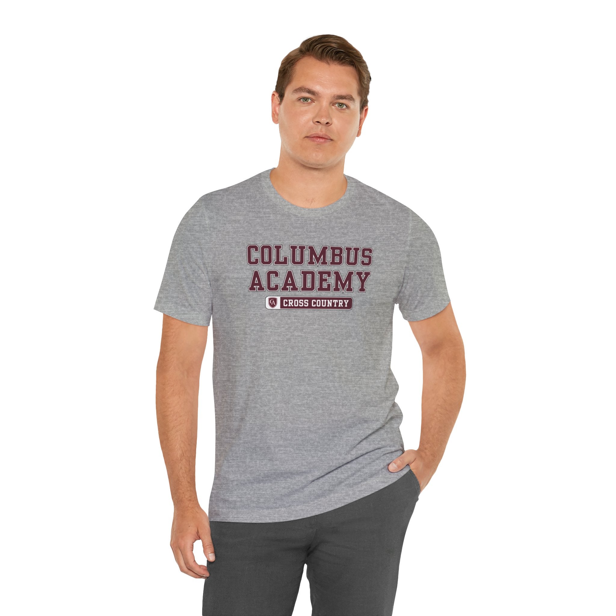 Adult Unisex Columbus Academy Cross Country Graphic Short Sleeve Bella + Canvas Soft Tee