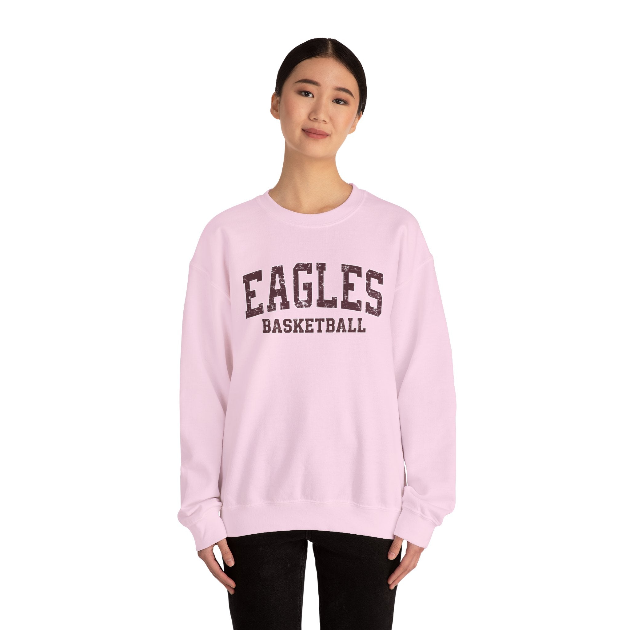 Adult Unisex Eagles Basketball Distressed Graphic Sweatshirt