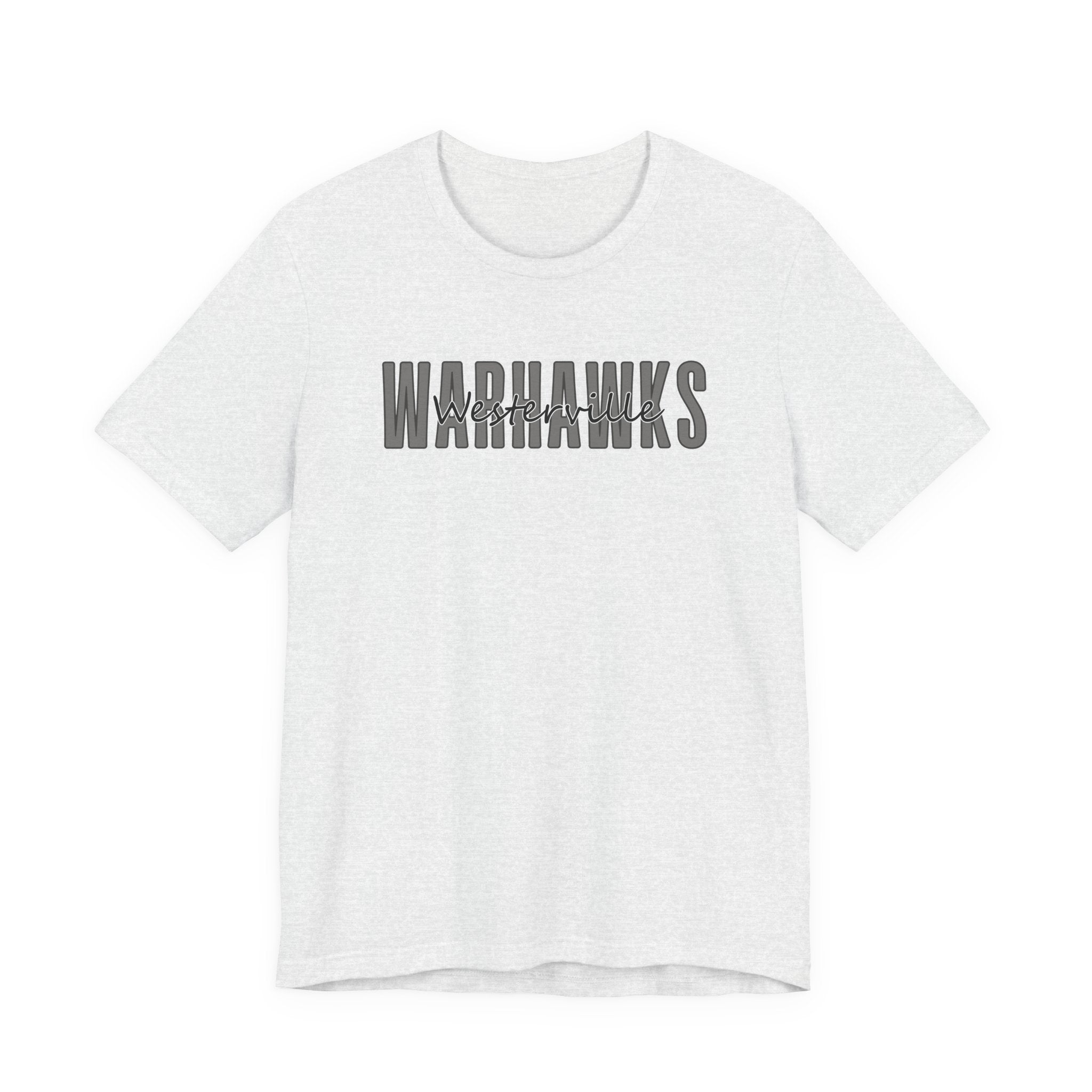 Adult Unisex Westerville Central Warhawks Spirit Script Graphic Short Sleeve Soft Tee