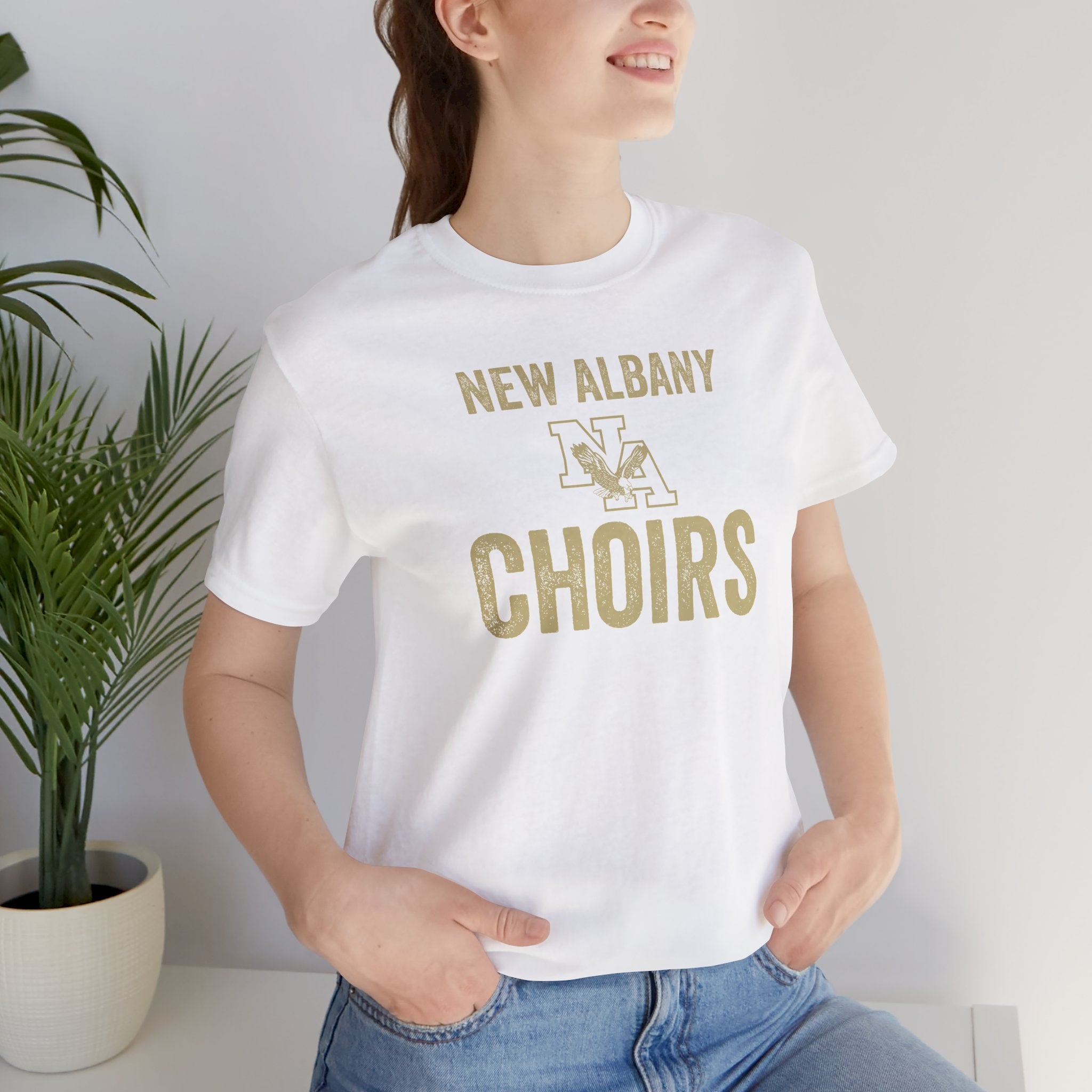 Adult Unisex Vintage Distressed New Albany Choirs Graphic Short Sleeve Soft Tee