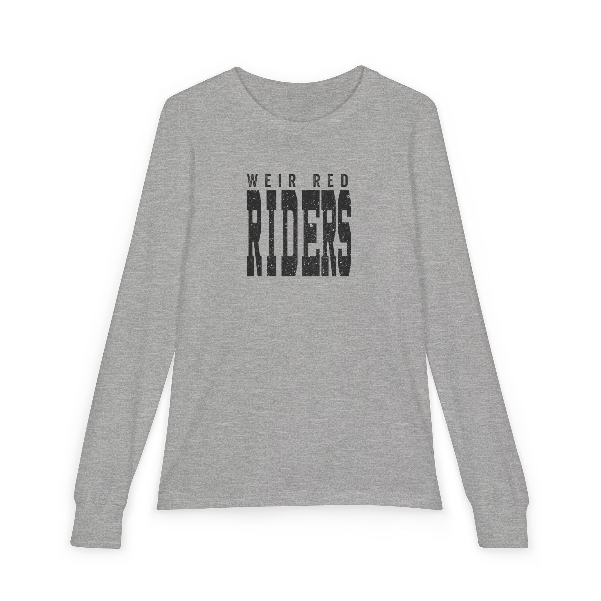 Youth Weir Red Riders Distressed Enlarged Graphic Bella + Canvas Long Sleeve Soft Tee