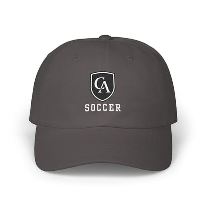 Adult Unisex Columbus Academy Vikings Soccer White Embroidered Logo Dad Cap