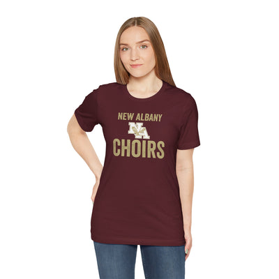 Adult Unisex Vintage Distressed New Albany Choirs Graphic Short Sleeve Soft Tee